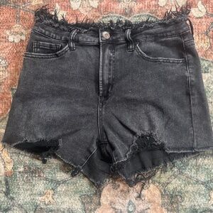 Vervet black Jean shorts raw hem  and distress look